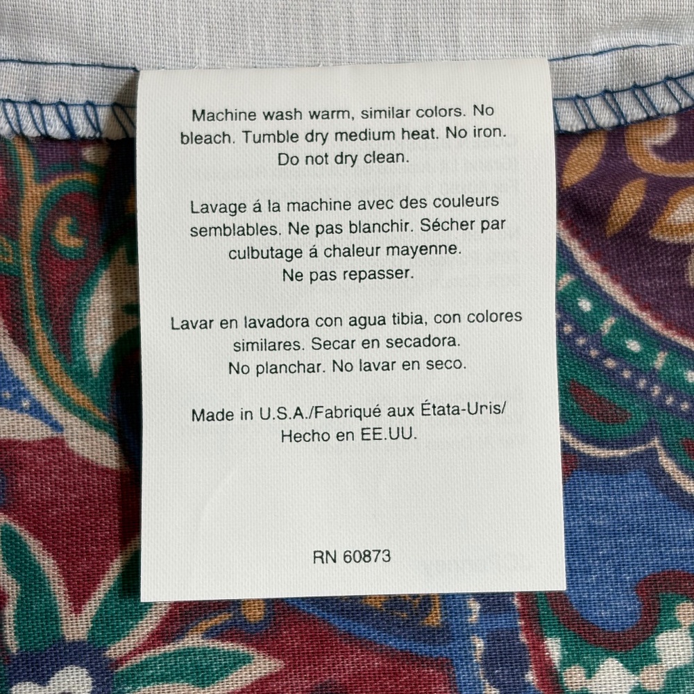 new JCPenny Navy Blue, Burgandy, Tan Paisley Queen Bedskirt + 2 Std Pillow shams - Picture 6 of 13
